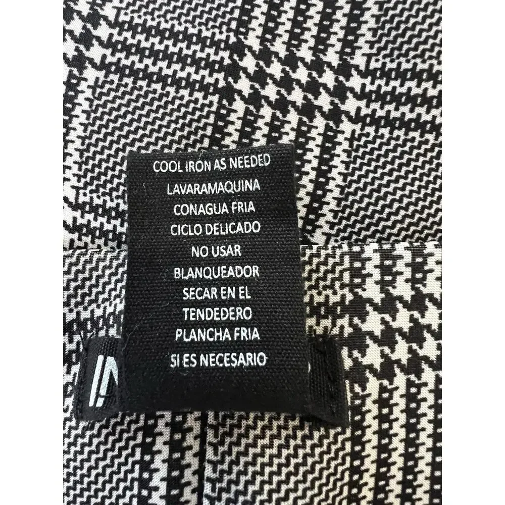 Indero Scuba Pants NWT Black/White Plaid Spandex Women's Size S/M